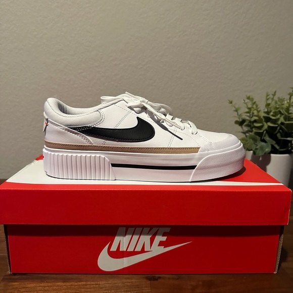 Nike Court Legacy Lift White Black Orange - Picture 6 of 8